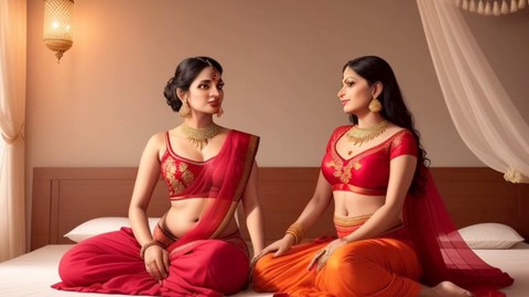 L'épouse indienne Mango Bhabhi commence son aventure sauvage de partage avec des vibes hentai sexy